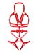 Эротическое боди-стрепы Leg Avenue Studded O-ring harness teddy Red S