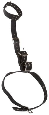 БДСМ набір для фіксації Bad Kitty neck restraint and handcuffs чорний - фото