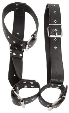 БДСМ набір для фіксації Bad Kitty neck restraint and handcuffs чорний - фото