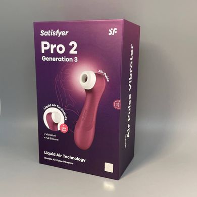 Satisfyer Pro 2 Generation 3 Wine Red - вакуумний стимулятор клітора - фото