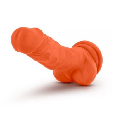 Оранжевый фаллос на присоске Blush NEO ELITE (18,8 см) - фото