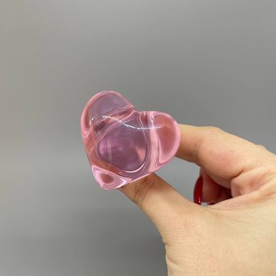 Стеклянная анальная пробка в форме сердца NS Novelties CRYSTAL HEART PINK (3 см) - фото