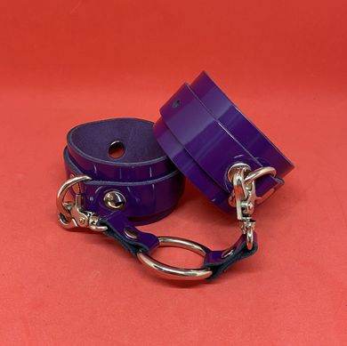 Шкіряні БДСМ браслети фіолетового кольору