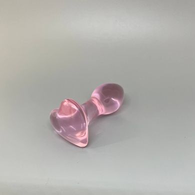 Скляна анальна пробка в формі серця NS Novelties CRYSTAL HEART PINK (3 см) - фото