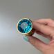 Золота анальна пробка з блакитним кристалом (2,8 см) - фото товару