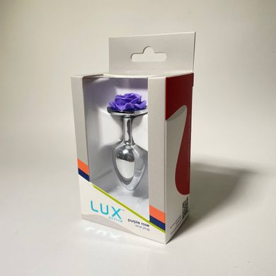 Анальная пробка со стразом и вибропулей Lux Active Rose фиолетовый (2,8 см) - фото