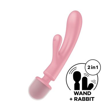 Вібратор кролик+вібромасажер Satisfyer Triple Lover Pink - фото