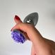 Анальная пробка со стразом и вибропулей Lux Active Rose фиолетовый (2,8 см) - фото товара