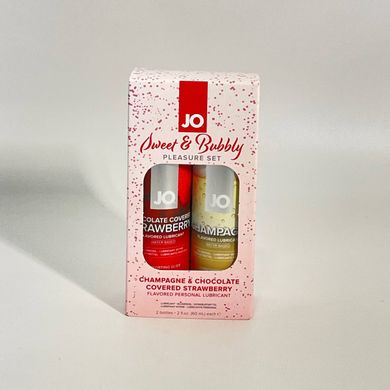 Оральні змазки System JO Sweet&Bubbly шампанське+полуниця (2×60 мл) - фото