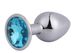 Анальна пробка з блакитним стразом Chisa HI-BASIC gem anal plug Blue (2,8 см) - фото товару
