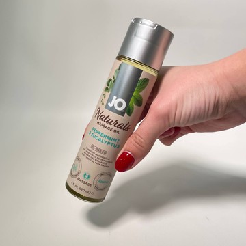 Масажне масло System JO Naturals Massage Oil Peppermint & Eucalyptus (120 мл) - фото