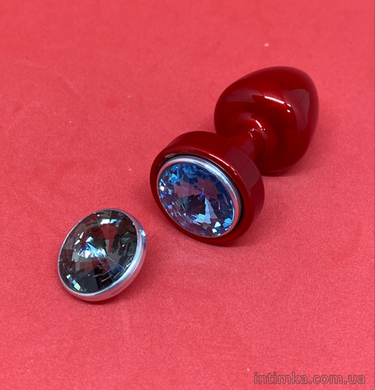 Анальная пробка с кристаллом Diogol Anni Magnet Red зі змінними стразами (2,5 см) - фото