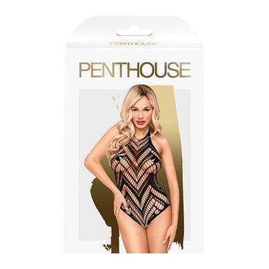 Боді з геометричним орнаментом Penthouse Go Hotter Black S/L