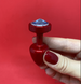 Анальная пробка с кристаллом Diogol Anni Magnet Red зі змінними стразами (2,5 см) - фото товару