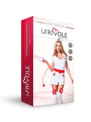 Эротический костюм медсестры белый с красным поясом Le Frivole