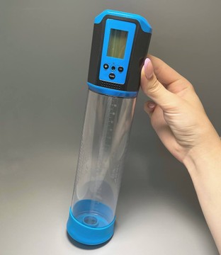 Автоматическая вакуумная помпа для пениса Man Powerup Passion Pump Blue с LED-табло - фото