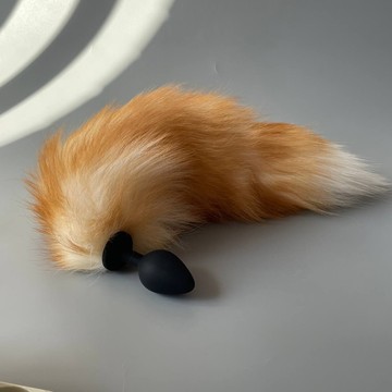 Анальная пробка с рыжим хвостом (3,4 см) Art of Sex size M Foxy fox