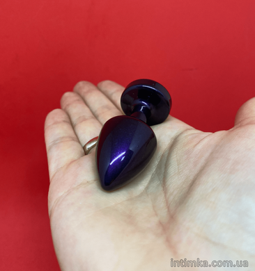 Анальна пробка зі стразом Diogol ANNI round purple (2,5 см) - фото