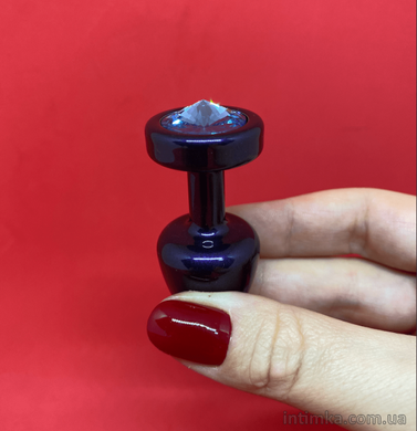 Анальная пробка со стразом Diogol ANNI round purple (2,5 см) - фото