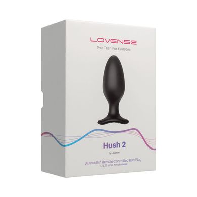 Lovense Hush 2 - анальная смарт-вибропробка размер L - 5,7 см - фото