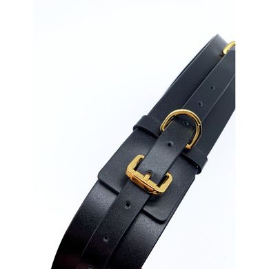 Бондажный кожаный пояс UPKO черный One Size размер L - фото