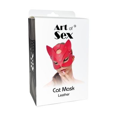 Кожаная маска кошечки Art of Sex Cat Mask красная