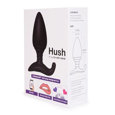 Lovense Hush medium - анальна смарт-вібропробка (4,5 см) - фото