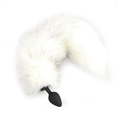 Анальна пробка з білим хвостом (3,4 см) Art of Sex size M White fox