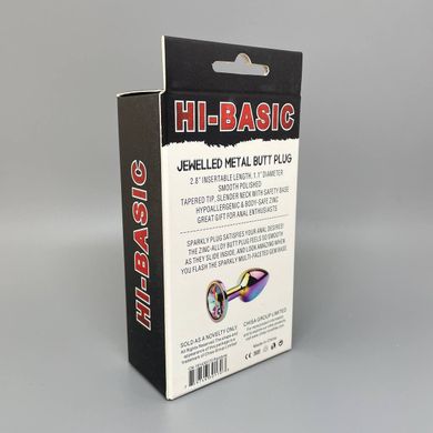 Анальна пробка зі стразом бензин Chisa HI-BASIC Jewelled Metal Rainbow Butt Plug (2,7 см) - фото