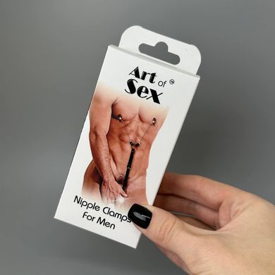 Затискачі для сосків з кільцем для мошонки Art of Sex Nipple Clamps for Men - фото