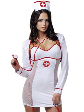 Эротический костюм медсестры с сеткой по бокам Le Frivole S/M