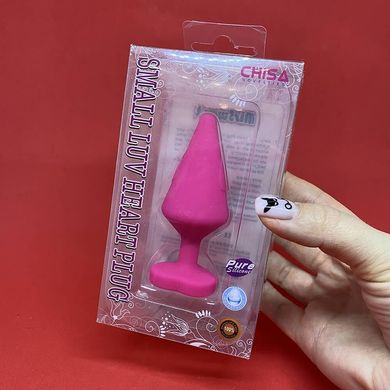 Анальная пробка CHISA Luv Heart Plug-Pink (3,5 см) - фото