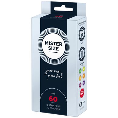 Презервативи Mister Size pure feel 60 (10 шт.) (пом'ята упаковка) - фото