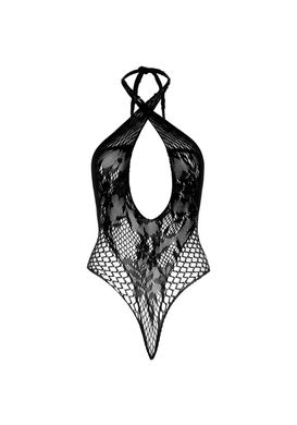 Еротичне боді Leg Avenue Lace and net halter teddy One size Black