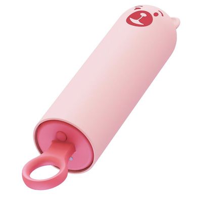 Фалоімітатор з вібрацією у вигляді морозива KissToy CuteVibe Teddy Pink Black Dildo (15,5 см) - фото