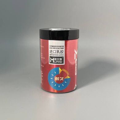 Набор презервативов с повышенным количеством смазки и ребрышками 0,02 мм Muaisi Red (12 шт) - фото