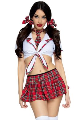 Эротический костюм школьницы Leg Avenue Miss Prep School S/M Red