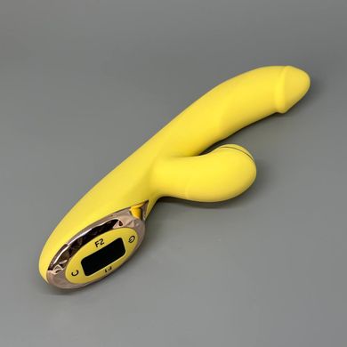Вібратор з вакуумною стимуляцією + підігрів KissToy A-King Pro Yellow - фото