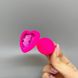 Анальна пробка з кристалом Loveshop Pink Silicone Heart Pink (2,8 см) - фото товару
