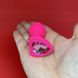 Анальная пробка с камнем Loveshop Pink Silicone Heart Pink (2,8 см) - фото товара