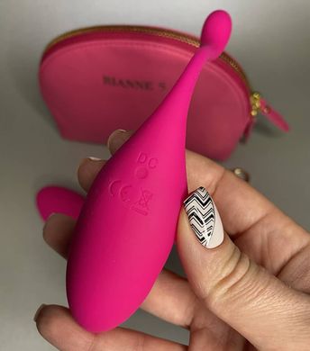 Виброяйцо Rianne S Pulsy Playball Deep с пультом Д/У + косметичка-чехол розовое - фото