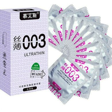 Набор ультратонких презервативов 0,03 мм Muaisi Silver (12 шт) - фото