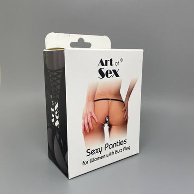 Труси з силіконовою анальною пробкою S Art Sex Sexy Panties plug size S Black XS-2XL - фото