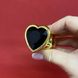 Золотая анальная пробка сердечко с черным кристаллом (2,8 см) - фото товара