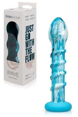 Стеклянный дилдо Gildo Ocean Wave Glass Dildo - фото