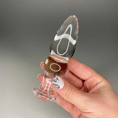 Скляна анальна пробка в формі шахового ферзя (3,2 см) - фото