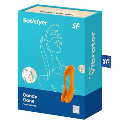 Satisfyer Candy Cane - вибратор на палец Orange - фото