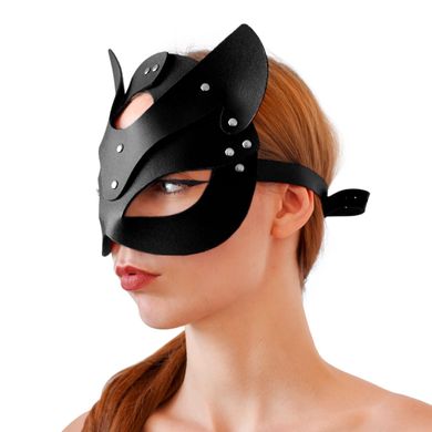 Шкіряна маска кішечки Art of Sex Cat Mask чорна