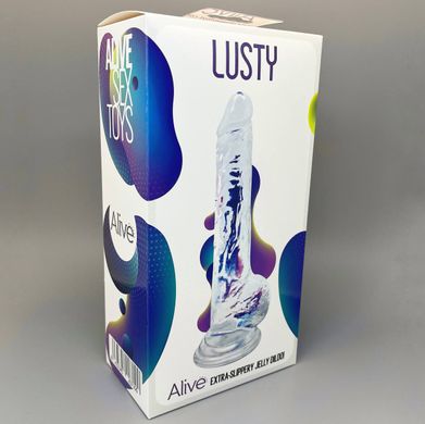 Фалоімітатор Alive Jelly Dildo Lusty (18 см) (пом'ята упаковка) - фото