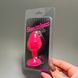 Анальная пробка с кристаллом Loveshop Pink Silicone Heart (3,5 см) - фото товара